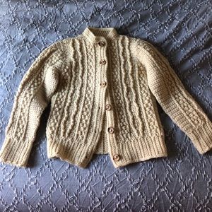 Kids vintage 80s wool Irish cardigan